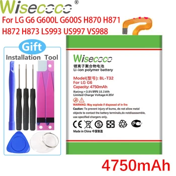 Wisecoco BL-T32 4750mAh Noua Baterie Pentru LG G6 G600L G600S H870 H871 H872 H873 LS993 US997 VS988 Telefon baterie de Înaltă Calitate