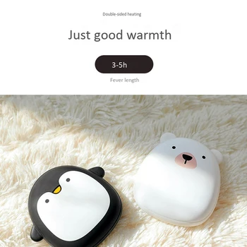 Desene animate drăguț de Iarnă Mini Mână mai Cald Portabil USB Reîncărcabilă Pinguin/urs Polar Power Bank(4000MAh) Dual-Scop Mână mai Calde
