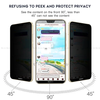 Anti Spy Sticla Temperata Pentru Huawei Honor 8X 10 Vizualiza 20 Nova V20 4e Y9 2019 P20 P30 Lite Pereche 20 10 Pro Protector de Ecran de Confidențialitate