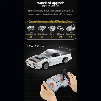 CaDA 1655Pcs MOC Vehicul Cărămizi Masina de Curse Kit de Model Mazda FD3S RX-7 Masina Sport Blocuri de Asamblare Modele Copii Cadou