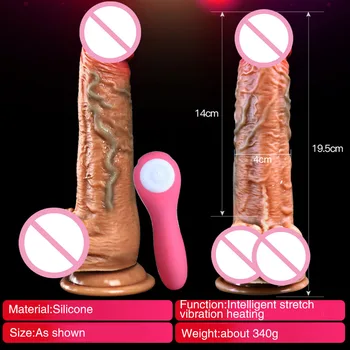 8 Frecvența Telescopic Realist Penis Vibrator Vibrator Pentru Femei Pizde Masturbator de la Distanță fără Fir G-spot Penis artificial Vibratoare Jucarii Sexuale