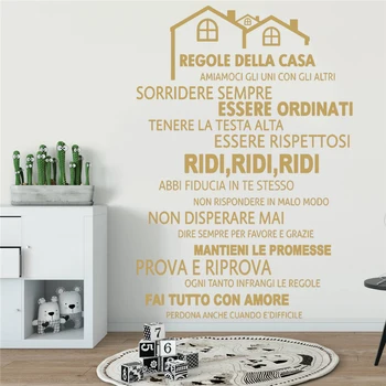 Detașabil Italian, Citat de autocolante de Perete pentru picturi Murale Decor Acasă Decalcomanii de Vinil Familie Citat în italiană Decorarea Casei Decal RU414