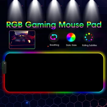 RGB Gaming Mouse Pad Small Medium Large LED Backlit Keyboard Mat Mousepad Antialunecare de Cauciuc Pentru Internet Cafe Office Home en-Gros