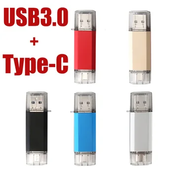 USB de Tip C C USB3.0 flash drive 32G 64G 128G 256G pentru Andriods SmartPhone-uri de Memorie MINI Stick Usb