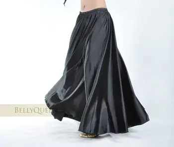 Ieftin Satin Fusta Belly Dance Costum Pentru Femei Fuste Gypsy Dancer Practică Poarte 12 Culori Asortate Solid Violet Negru Transport Gratuit