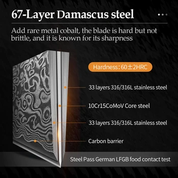 XINZUO 7 inch, Cutit Santoku 67 Straturi Damasc Lamă de Oțel Bucătar Profesionist Cuțit Nou Chinezesc Cutite de Bucatarie Pakkawood Mâner