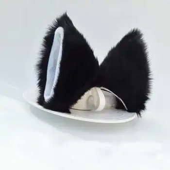 Moda Pufos Petrecere De Halloween Pisica Faux Blană De Vulpe Urechi Costum Ac De Păr Hairband Negru/Alb/Violet/Albastru/Negru Drăguț