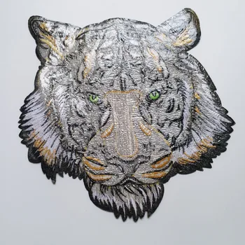 Tigru mare de patch-uri pentru îmbrăcăminte 3D brodate de călcat Patch-uri DIY fier pe Tigru parches Broderie aplicatiile animale
