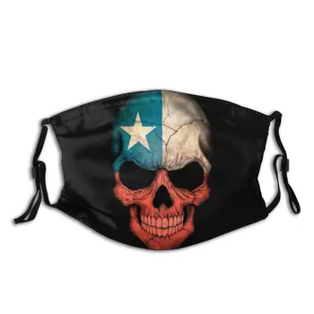 Chilian Flag Skull Unisex Reutilizabile Anti Ceata Praf de Protecție Respiratorie cu Masca cu Filtre