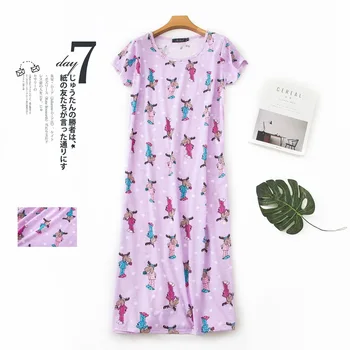 Vara fusta Lunga cămașă de noapte pentru femei bumbac plus dimensiune maneca Scurta sleepshirts femei pijamale sleepdress cămăși de noapte