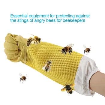 #20 O Pereche de Apicultura Mănuși din piele de Capră apicultura Cu Ventilat Apicultor Mâneci Lungi Inalta Calitate, Echipamente Instrumente