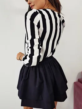 2018 Femei Tricou Casual Blusas Femininas Topuri cu Dungi cu Maneca Lunga Eleganta Doamnelor Formale Birou Bluza Plus Dimensiune Bluza haine