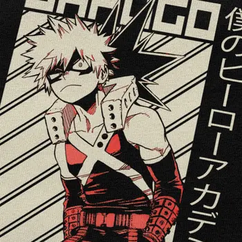 Noutatea Bărbați Boku No Hero Academia Tricou cu Mânecă Scurtă din Bumbac Tee O-gât de Agrement Anime Manga Katsuki Bakugo T-shirt Merch