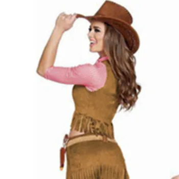 2020 Halloween Fermiera Costume Cosplay Pentru Femeia Sexy De Performanță Bar Mascat Purta Carouri Wild West Seturi De Îmbrăcăminte