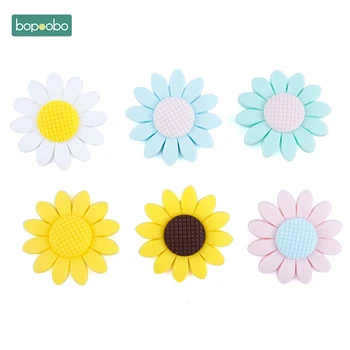 Bopoobo 3pcs Margele de Silicon de Calitate Alimentară Copilul Teether de Floarea-soarelui Copilul Colier Culori Diferite Din Silicon Baby Dentiție Jucării Diy
