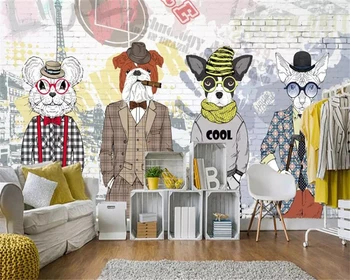 Beibehang Personalizate 3d tapet Pictate manual animal catelus magazin de îmbrăcăminte de fundal de perete decorativ tapet 3d pictura