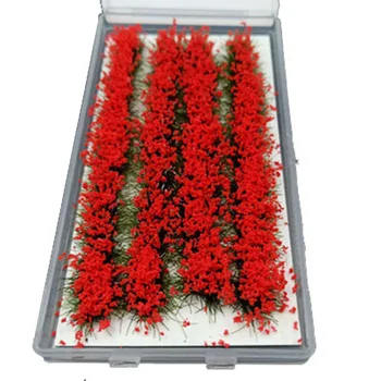 4buc/set DIY Model în Miniatură Scenariu Material Mult Cluster de Flori pentru 1:35/1:48/1:72/1:87 Scara de Nisip de Masă Roșu