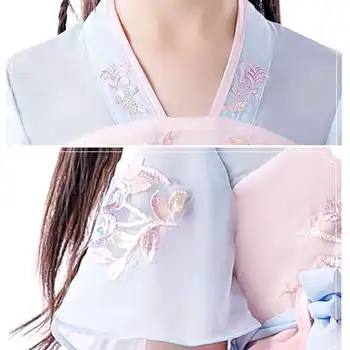 3-12Girls' Han Confucianiste Rochii Chineză Stil Retro Broderie Îmbrăcăminte pentru Copii Tang Rochie de Vara Tradiționale, Costume Petrecere