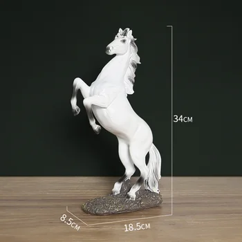 VILEAD 34cm Inaltime Europene Rășină Cal Statuie Birou Birou Accesorii de Decor Figurine de Animale Cal Sculptura Arta Pop