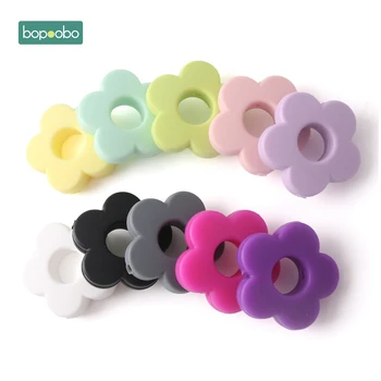 Bopoobo 10pc Silicon Floare Margele Găuri Silicon Flori Mici de 2,5 cm Dentiție Copii Margele Diy Margele DIY Accesorii Copii Teether