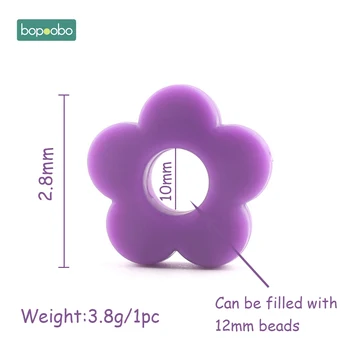 Bopoobo 10pc Silicon Floare Margele Găuri Silicon Flori Mici de 2,5 cm Dentiție Copii Margele Diy Margele DIY Accesorii Copii Teether