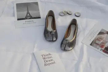 Argint roz negru lucios rotund deget de la picior plat picioarele plate pantofi fete de moda rochie de pantofi 2020 rochie pantofi pantofi de balet