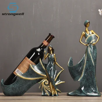 Strongwell Europene Frumusete Rack De Vin Dans Fata Suport Vin Minimalist Modern Art-Ornamente Decoratiuni Nunta Cadou