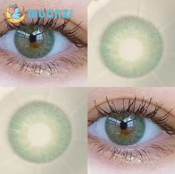 MOONZI olandeză primar green lentile de contact Colorate mici elev frumusețea Lentile de Contact pentru ochi anuale Miopie baza de prescriptie medicala de grade