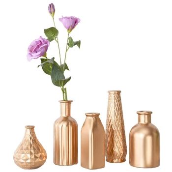 Simplu de Aur, Vaza de Sticla Flori Uscate Flori Introdus Ornamente Dormitor Living Magazin de Decor Ornamente WJ804