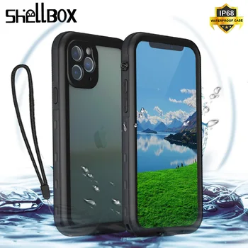 Shellbox Impermeabil Caz pentru iPhone 12 11 Pro Max XR XS MAX Înot Caz pentru iPhone 8 7 6S Plus SE Schuko cu Capac de Silicon