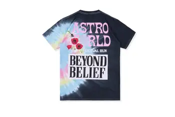 19SS Travis Scott Astroworld Festival Rula Tie Dye tricou 1:1 Streetwear tricou Hip Hop ASTROWORLD tricouri barbati femei