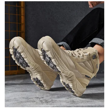 Bărbați de mari dimensiuni în aer liber de înaltă top impermeabil cizme militare de mare platforma de top pantofi dantela-up non-alunecare, rezistent la uzura casual, pantofi