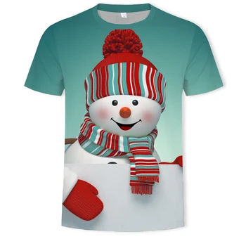 Bărbați Ajunul Crăciunului t-shirt de imprimare 3d vrac de moda de craciun om de zapada petrecere de carnaval haine tricou pentru barbati tricou supradimensionat