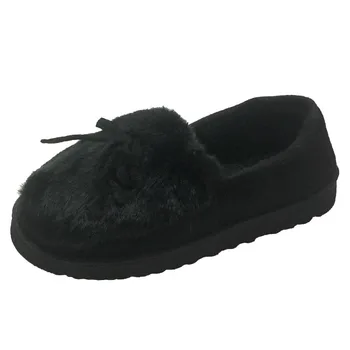 Iarna Cald, Papuci De Femei Pantofi De Iarna Papion De Pluș În Interiorul Loaferes Doamnelor Interior Acasă, Papuci De Casă Pantuflas Doamnelor Alunecare Pe Pantofi