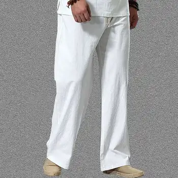 Vintage Pantaloni de Mari Dimensiuni de toamnă pentru Bărbați lenjerie de pat din Bumbac Pantaloni Largi Picior Supradimensionate, Pantaloni sex Masculin Plus Dimensiune Pantaloni Largi de Oameni elasticitate