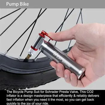 VEST BIKING Mini Portabil Gonflabile Pompa de Aer Rutier Biciclete MTB CO2 Aluminiu Pneumatic Biciclete Echipamente de Ciclism Piese