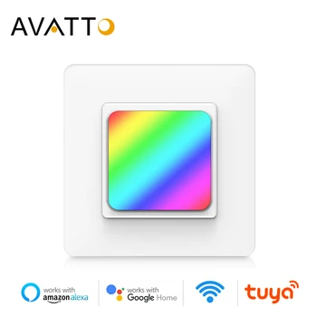 AVATTO Tuya LED Smart Comutatorul de lumini RGB cu lumina de Noapte, de Viață Inteligentă APP de la Distanță WiFi Întrerupătoare de Perete funcționează cu Alexa,Google Acasa