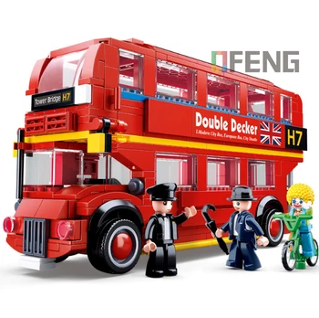 Sluban Oraș vehicul compatibil Viteza Campionilor Masina de Curse de autobuz din Londra seturi model Blocuri Caramizi Jucarii Copii kit