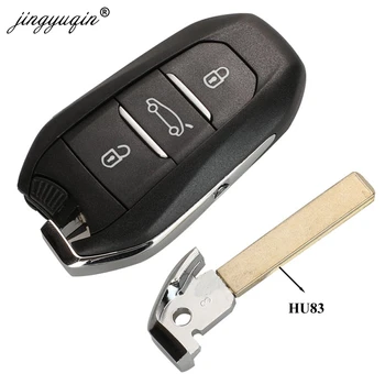 Jinyuqin Inteligent de acces fără cheie de la Distanță Cheie 3 Butoane 433MHz 4A PCF7945 cip ID46 pentru Peugeot 308 408 508 5008 cheie de Urgență HU83/VA2