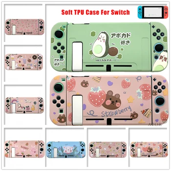 Nou Pentru Nintendo Comutator de Protecție Coajă Colorat TPU Moale Capacul Complet Controler de Locuințe Caz Pentru NS Întrerupător cu Card de Joc Cutie
