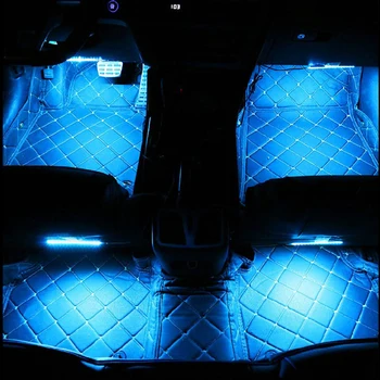 12V Led-uri Auto Picior de Lampa cu Lumina Ambientala RGB USB /Bricheta Telecomanda Auto de Interior Decorative Neon Atmosfera Lumini