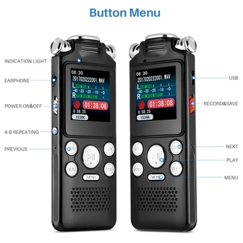 Digital Audio Recorder de Voce Pen Mini Pierderi de Culoare de Afișare Activat de Sunet Dictafon MP3 Player de Înregistrare de Reducere a Zgomotului