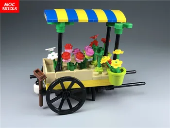MOC Cărămizi Cos de Flori Stand de Piață Florar Model de Acțiune Figura de Jucării Educative pentru Copii de Blocuri Asamblat Jucarii cele mai bune cadouri