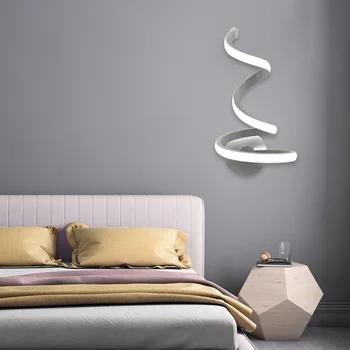 Montare pe perete Acrilica Metal Fundal TV Sconces, Lămpi de Noptieră Cameră Dormitor Decor de Perete Arte Creative Spirală de Lumină LED-uri