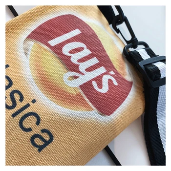 2020 nou amuzant mic sac de femei punga de Lay ' s Chips-uri de Cartofi Pachet de Personalitate tendință creatoare leneș stil drăguț panza messenger bag