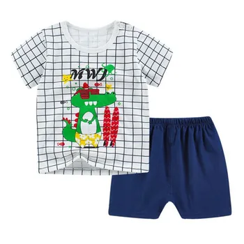 Vara Băieți Fete din Bumbac T-shirt, Pantaloni 2pce set Haine Copii Toddler Sport în aer liber, Casual, Copii, Imbracaminte Copii Costum Costum