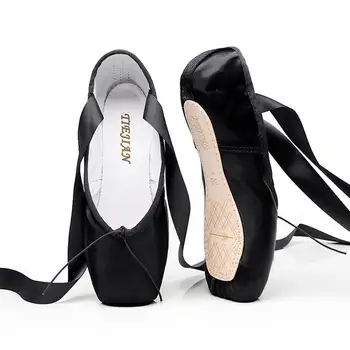 Profesionist De Balet, Pantofi Pointe Cu Panglică Roz Negru Satin Rosu Balerina Bumbac Silicon Pad Deget Pentru Dans
