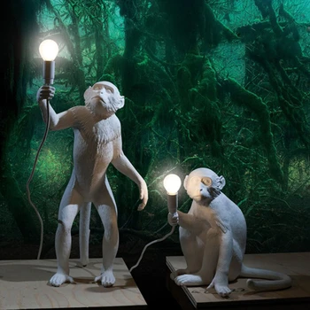 Nordic Moderne Pandantiv Lumini Led Rășină Maimuță Agățat Lămpi Pentru Camera De Zi Bedoom Loft Corpuri De Iluminat Decor Pentru Bar E27 Hanglamp