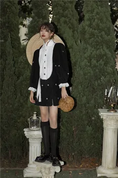 Hepburn stil rochie neagra noua strada franceză design negru scurt rochii de primăvară și de iarnă rochii mini