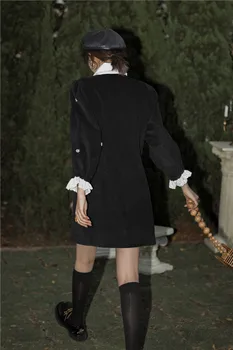 Hepburn stil rochie neagra noua strada franceză design negru scurt rochii de primăvară și de iarnă rochii mini